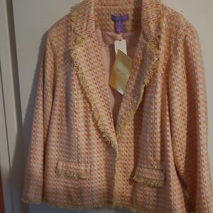 Elegant Pink Tweed Blazer